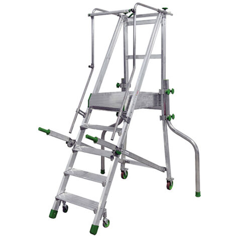 Scaletta con ruote 8 gradini - Altezza mass. lavoro 3.74m - CA4/175