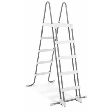 Intex 28077 scaletta doppia per piscina h 132 cm in acciaio trattato gradini in plastica staccabili portata massima 136 kg per piscine fuori terra