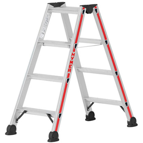 Scaletta doppia 2x4 gradini - Altezza mass. di lavoro 2,4m - 4024/2x4