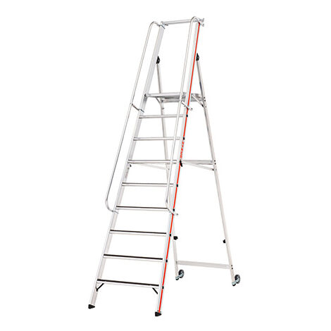 Scaletta grande piattaforma 12 gradini R13 - Altezza massima di lavoro 4.80m - 868112