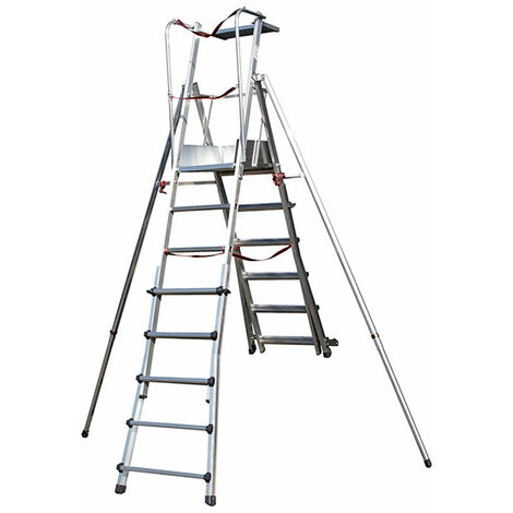 Scaletta telescopica 4 a 6 gradini - Altezza max di lavoro 4m - SCA1980/06