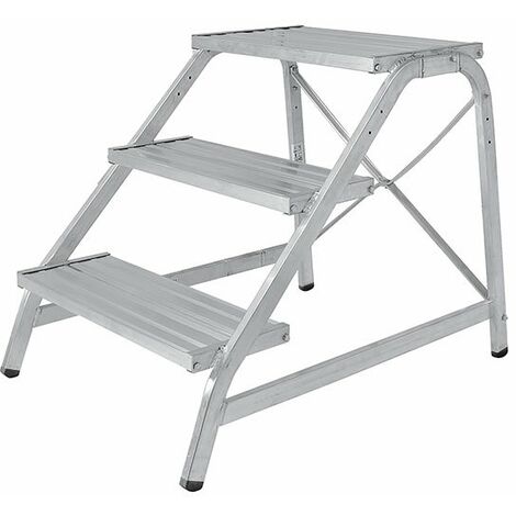 Scalino alluminio 2 gradini - Altezza mass. lavoro 2.48m - 6875/02