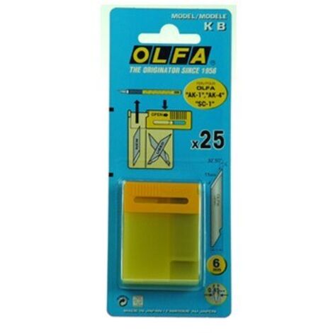 Scalpel 'ak-1' Designazione Custodia da 25 lame di scalpel per 'ak-1' larghezza