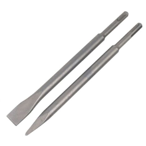 Scalpelli/Scalpello a punta e piatto/taglio 250mm attacco SDS Plus set 2 pz