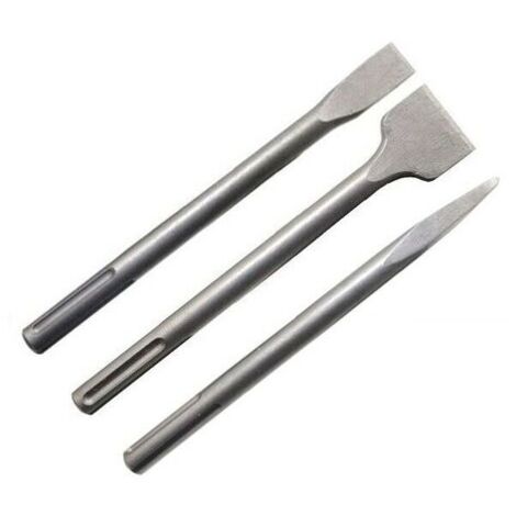 Scalpelli/Scalpello a punta e piatto/taglio 280mm attacco SDS Max set 3 pz