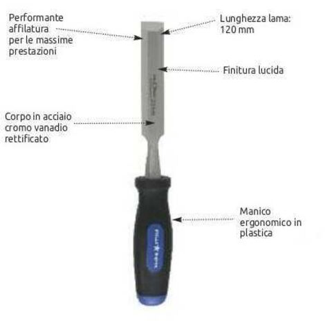 Scalpello Falegname Stella Bianca con Manico mm 30