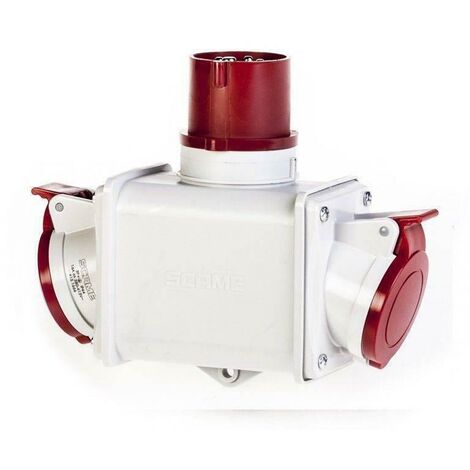 Scame adattatore 2 uscite spina fissa 380v 16a 3p+t serie adapto 600.1626