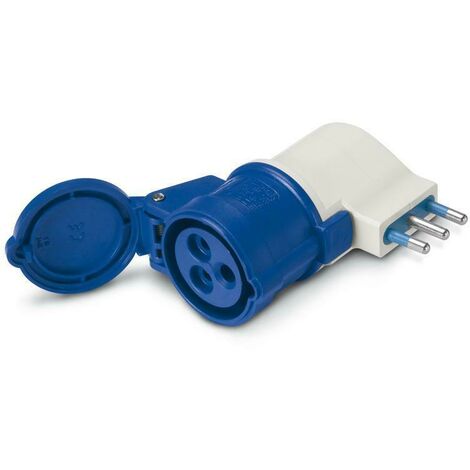 Scame adattatore semplice 10/16-cee17 con spina domestica 2p+t 610.384