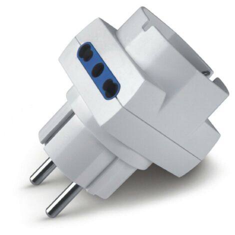 Scame adattatore spina franco/tedesca 2xbiv+1xp bianco 146.362