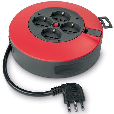 Scame avvolgicavo tris 4xp40 5m o200mm rosso antracite 710.4005