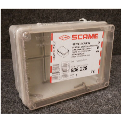 Scame boÎte de jonction 150x110 ip56 avec couvercle transparent 686.226