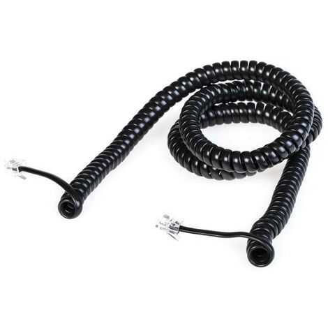 Scame cordone est.4,8mt 2plug 4/4 nero molla lungo 180.743