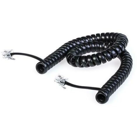 Scame cordone telefonico estensibile 2 mt 2 plug 4/4 molla nero 180.741