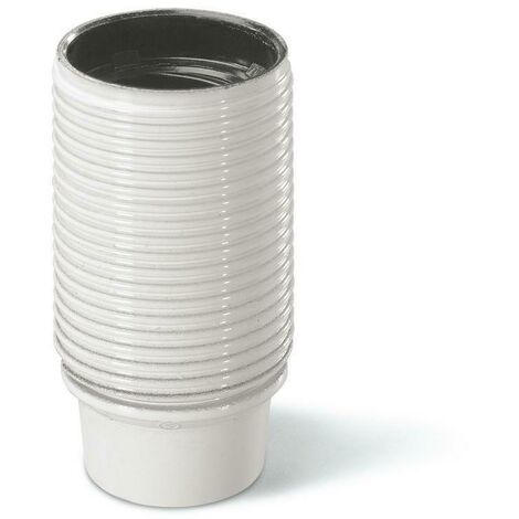 Scame portalampada e14 filettato bianco con camicia parzialmente filettata bianco 190.2000fgb