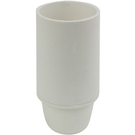 Scame portalampada e14 liscio bianco camicia liscia cappellotto con filetto 190.2000lgb
