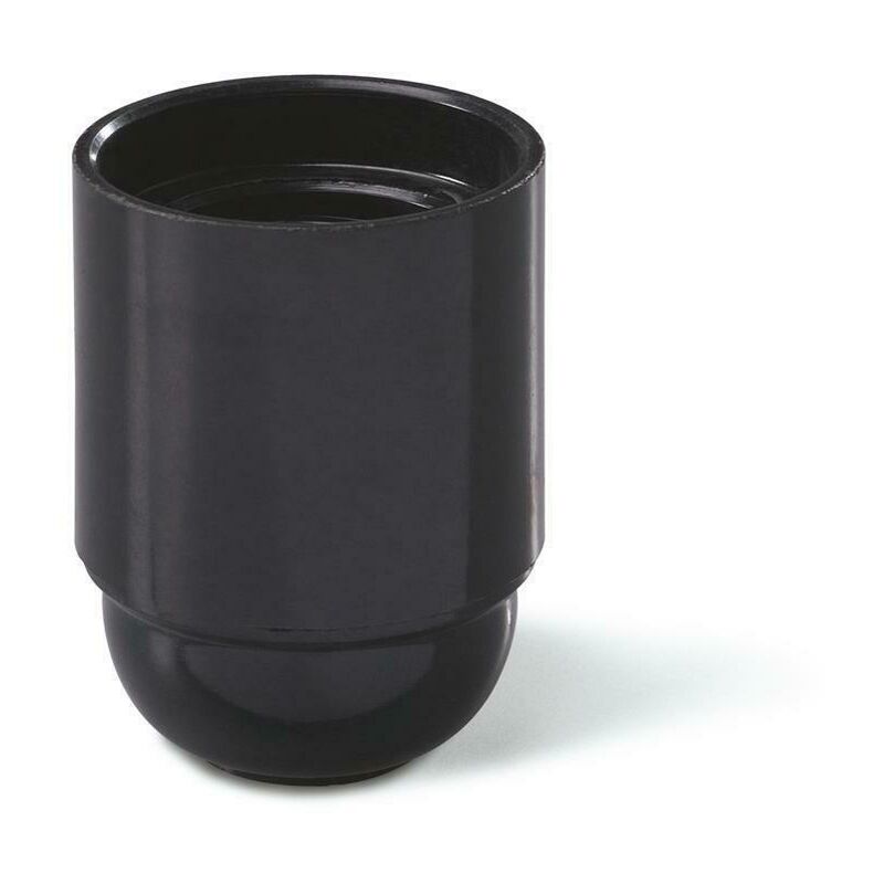 Image of Scame - portalampada e27 lisco nero con filetto stampato cavo 2,5 mm