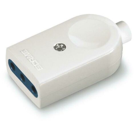 Scame presa con uscita assiale standart blueline 2p+t 10a bianca