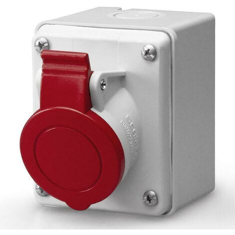 Scame presa da parete diritta completa di custodia 3p+t 16a 522.1656