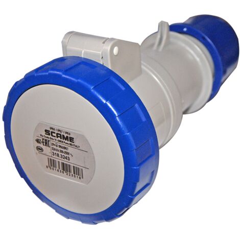 Scame presa volante 2p+t 32a 6h ip67 colore blu 318.3243