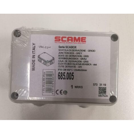 Scame scatola derivazione 120x80 ip55 685.005