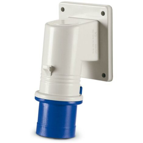 Scame spina inclinata cee da parete 90 2p+t 16a ip44 6h  uso industriale 242.1693