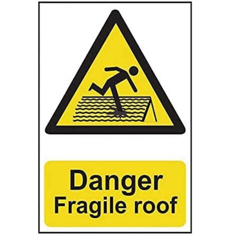 Scan 1104 Danger Fragile Roof - PVC 200 x 300mm SCA1104