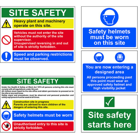 Scan 13974 PVC Construction Site Pack 5 Health & Safety Signs SCA13974