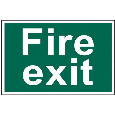 Scan 1502 Fire Exit Text Only - PVC Safety Sign 300 x 200mm SCA1502