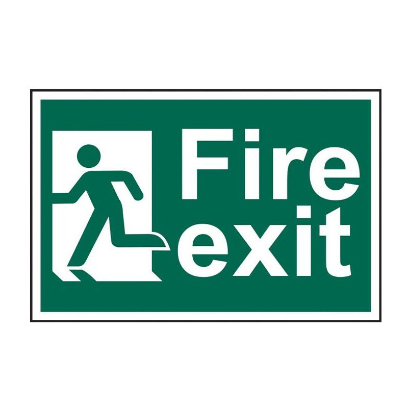 Scan - 1508 Fire Exit Man Running Left - pvc Safety Sign 300 x 200mm SCA1508