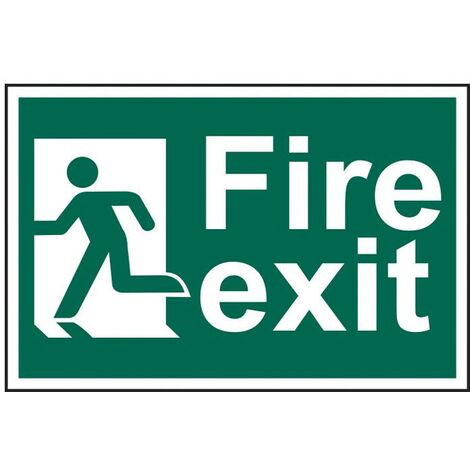 Scan 1508 Fire Exit Man Running Left - PVC Safety Sign 300 x 200mm SCA1508