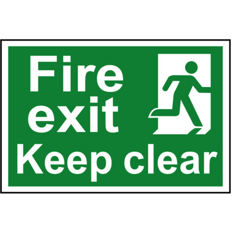 Scan 1513 Fire Exit Keep Clear - PVC 300 x 200mm SCA1513