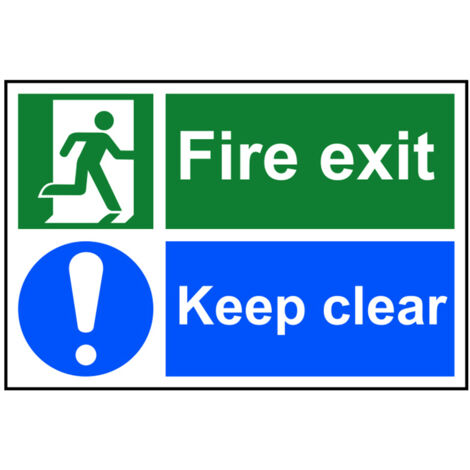Scan 1540 Fire Exit Keep Clear - PVC 300 x 200mm SCA1540