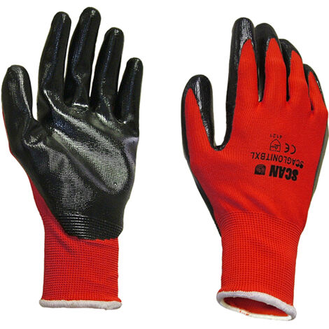 Scan 2 ANK33L-26 Palm Dipped Black Nitrile Gloves - XL Size 10 SCAGLONITBXL