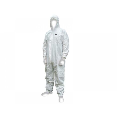Scan 2503 MEDIUM Chemical Splash Resistant Disposable Coverall White Type 5/6 M (36-39in) SCAWWDOM56