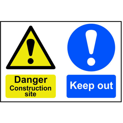Scan 4005 Danger Construction Site Keep Out - PVC 600 x 400mm SCA4005