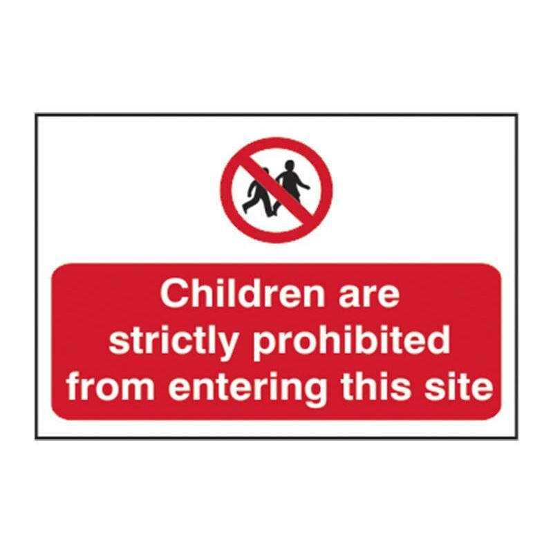 Scan - 4054 Children Prohibited From Entering Site - pvc Sign 600 x 400mm SCA4054