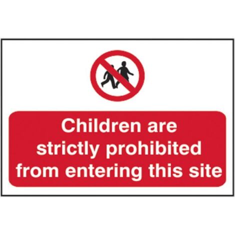 Scan 4054 Children Prohibited From Entering Site - PVC Sign 600 x 400mm SCA4054