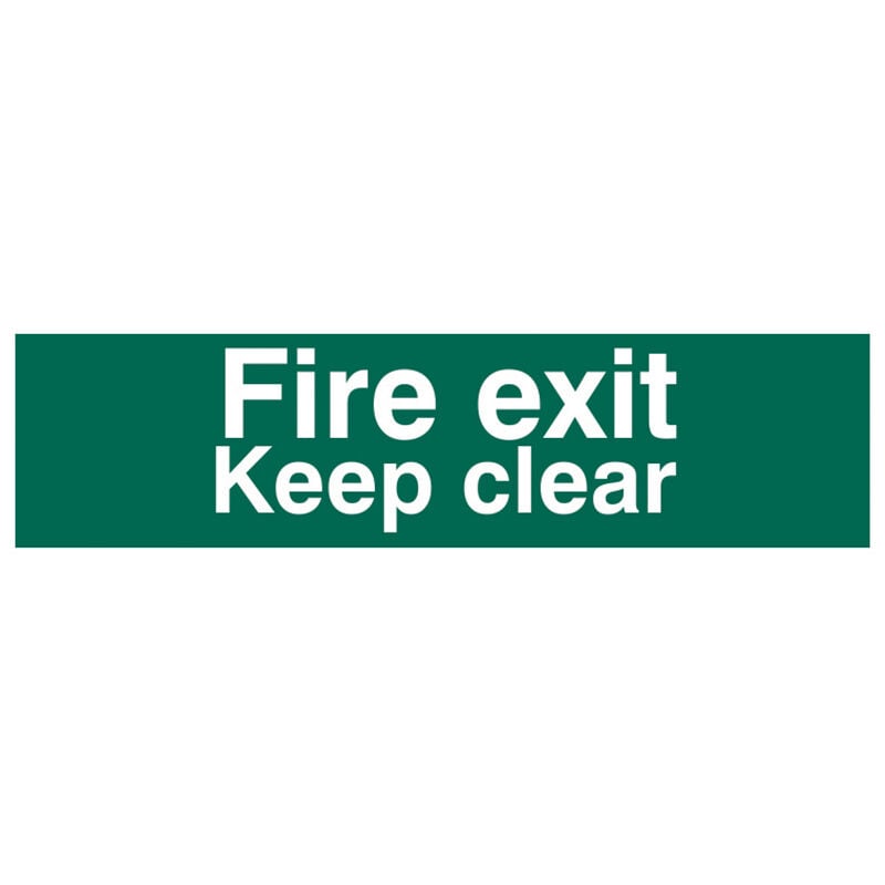 5206 fire exit keep clear text only - pvc 200 x 50mm sca5206 - scan
