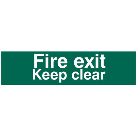 Scan 5206 Fire Exit Keep Clear Text Only - PVC 200 x 50mm SCA5206