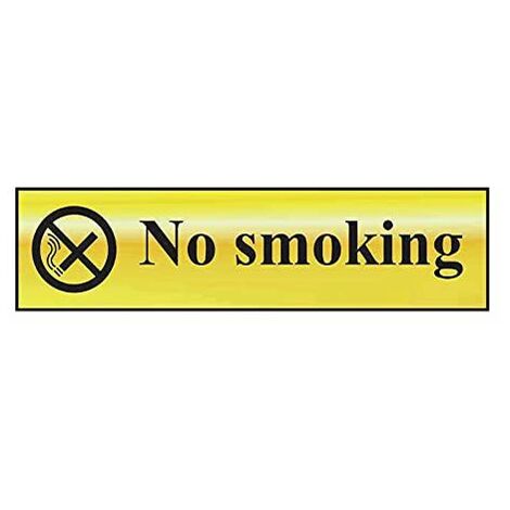 Scan 6000 No Smoking - Polished Brass Effect 200 x 50mm SCA6000