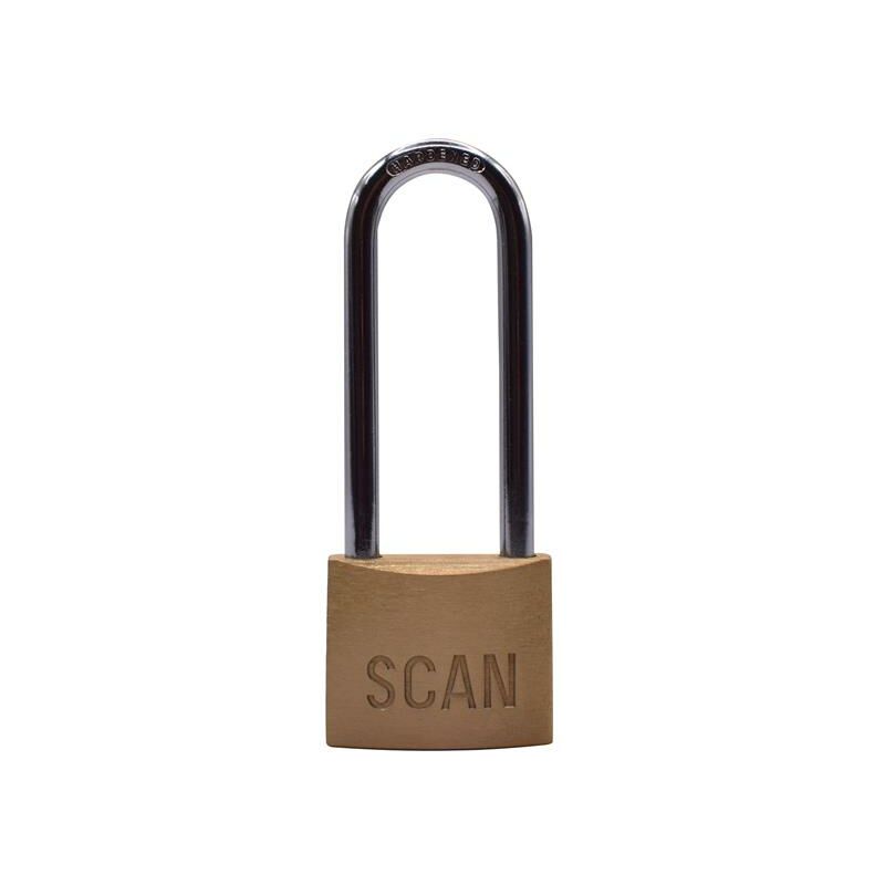 Scan - BC0440L Brass Padlock 40mm Long Shackle SCAPLB40LS