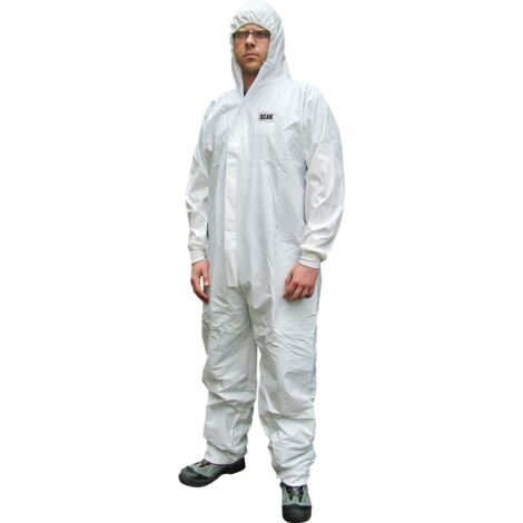 Scan Chemical Splash Resistant Disposable Coverall White Type 5/6 XL (42-45in) SCAWWDOXL56