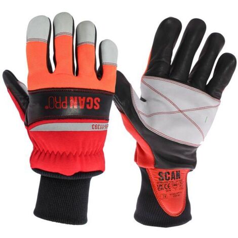 Scan Class 1 Dual Hand Chainsaw Leather Gloves - L (Size 9) SCAGLOPCSL