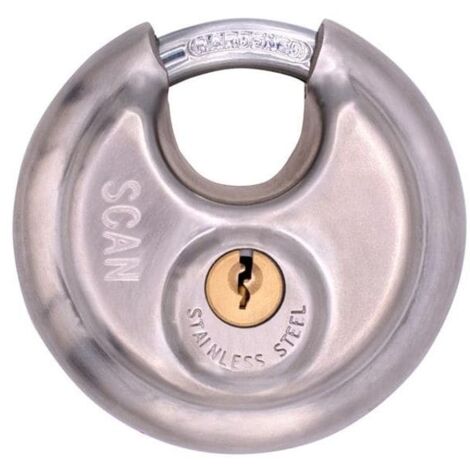 Scan DP9070 Stainless Steel Disk Type Padlock 70mm SCAPLSS70DIS