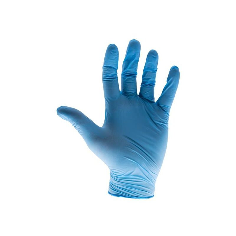 Scan - ks-st RT021 Blue Nitrile Disposable Gloves Large Box of 100 scaglodnl