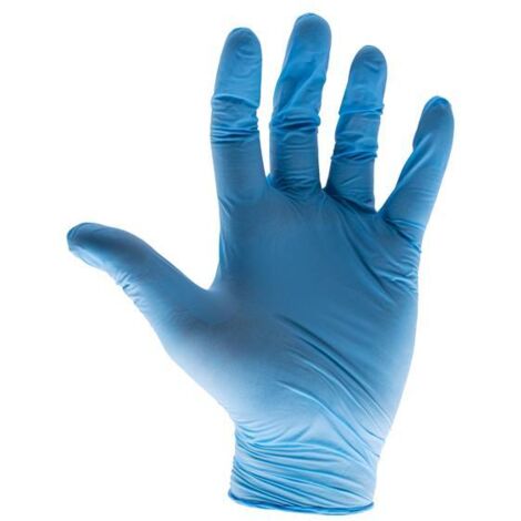 Scan KS-ST RT021 Blue Nitrile Disposable Gloves Medium Box of 100 SCAGLODNM