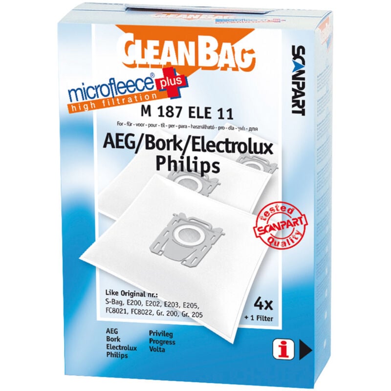 M187ELE11 Microfleece+ S-Bag Sac à poussière 4 pièces - Scanpart