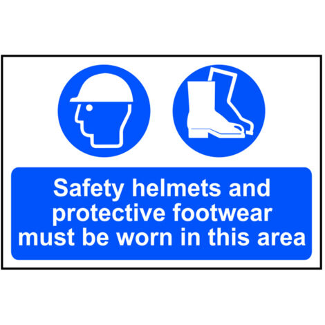 Scan Safety Helmets + Footwear To Be Worn PVC 600 x 400mm
