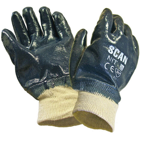 Scan SCAGLONIT Nitrile Knitwrist Heavy Duty Gloves One Size