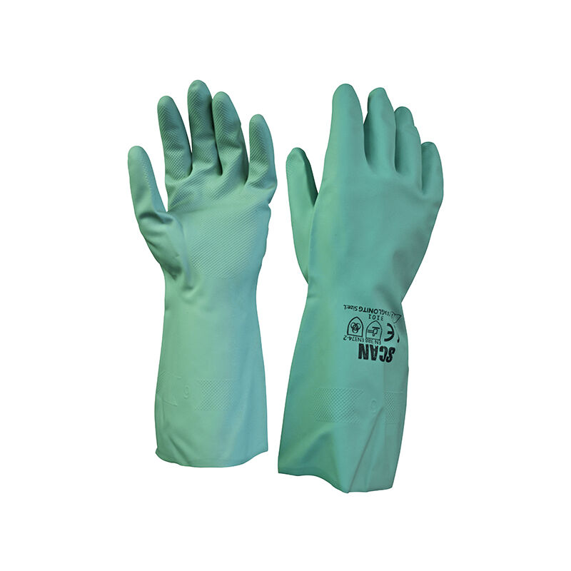 Scan - Nitrile Gauntlets with Flock Lining Large (Size 9) scaglonitg
